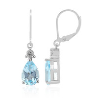 Pendientes en plata con Topacio azul cielo