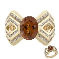 Anillo en oro con Turmalina naranja (de Melo)