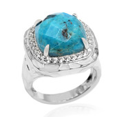 Anillo en plata con Turquesa azul del Mohave Kingman (Faszination Türkis)