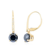 Pendientes en oro con Diamante negro