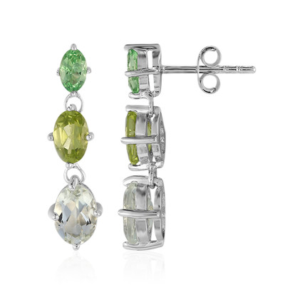 Pendientes en plata con Amatista verde