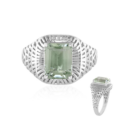 Anillo en plata con Amatista verde