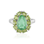 Anillo en plata con Fluorita verde