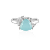 Anillo en plata con Calcedonia azul