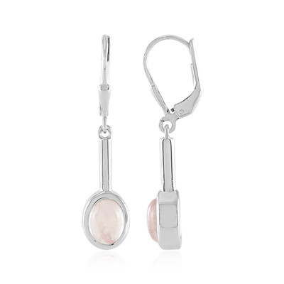 Pendientes en plata con Cuarzo rosa (MONOSONO COLLECTION)