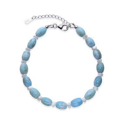 Brazalete en plata con Larimar