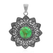 Colgante en plata con Turquesa verde Mohave Kingman (Art of Nature)