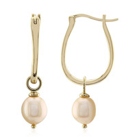 Pendientes en plata con Perla durazno Freshwater (TPC)