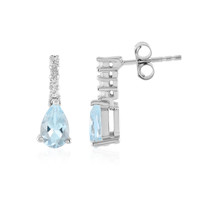 Pendientes en plata con Topacio azul cielo