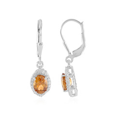 Pendientes en plata con Zircón mandarina