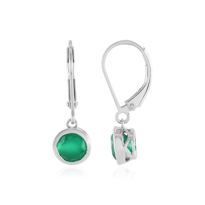 Pendientes en plata con Ónix verde