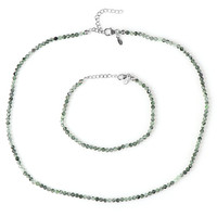 Set en plata con Cuarzo verde rutilado