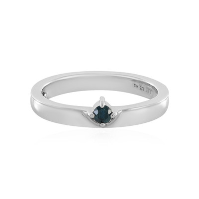 Anillo en plata con Diamante azul I3