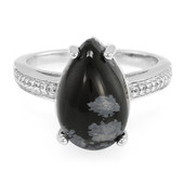 Anillo en plata con Obsidiana Copo de Nieve