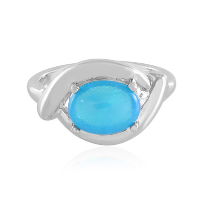 Anillo en plata con Ópalo azul de Etiopía