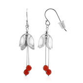 Pendientes en plata con Ágata roja