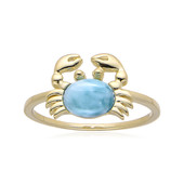 Anillo en plata con Larimar