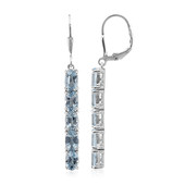 Pendientes en plata con Topacio azul cielo