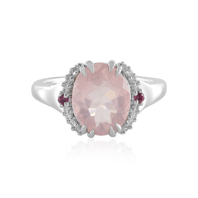 Anillo en plata con Cuarzo rosa