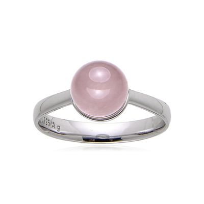 Anillo en plata con Cuarzo rosa