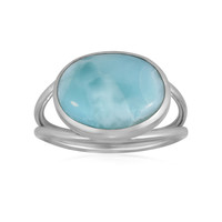 Anillo en plata con Larimar