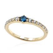 Anillo en oro con Diamante azul SI2