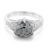 Anillo de hombre en plata con Obsidiana Copo de Nieve