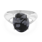 Anillo en plata con Obsidiana Copo de Nieve