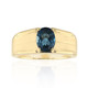 Anillo en oro con Topacio azul de Londres