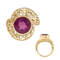 Anillo en oro con Fluorita rosa (Ornaments by de Melo)