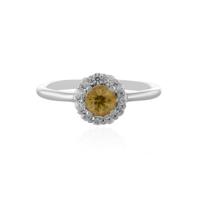 Anillo en plata con Zircón amarillo