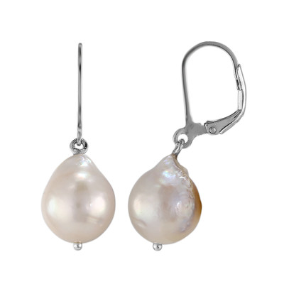 Pendientes en plata con Perla Freshwater (TPC)