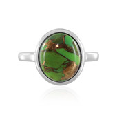 Anillo en plata con Turquesa verde Mohave Kingman