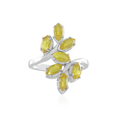 Anillo en plata con Zafiro amarillo de Madagascar