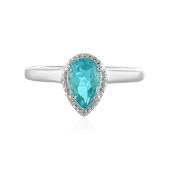 Anillo en plata con Apatita azul