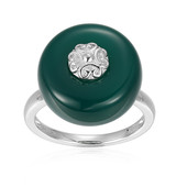 Anillo en plata con Ágata verde