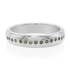 Anillo en plata con Diamante verde esmeralda