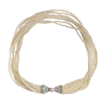 Collar en oro con Perla blanca Freshwater (Estée Collection)