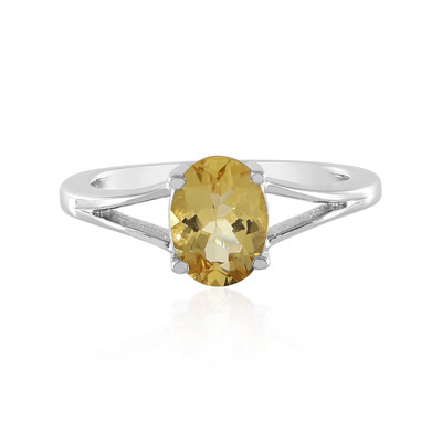 Anillo en plata con Berilo amarillo