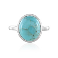 Anillo en plata con Turquesa azul del Mohave Kingman