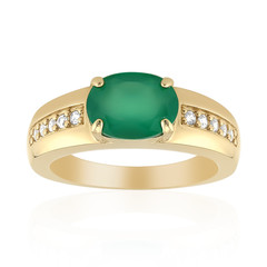 Anillo en plata con Ágata verde