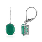 Pendientes en plata con Ágata verde