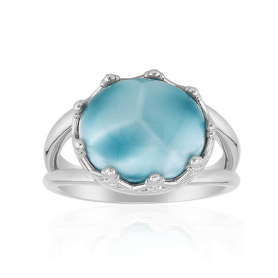 Anillo en plata con Larimar