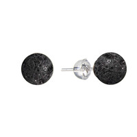 Pendientes en plata con Lava negra