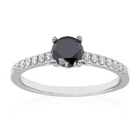 Anillo en platino con Diamante negro