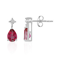 Pendientes en plata con Topacio rosa