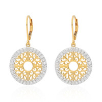 Pendientes en plata con Diamante PK (H)