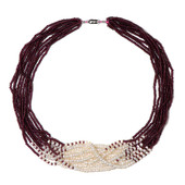Collar en plata con Perla blanca Freshwater (Riya)