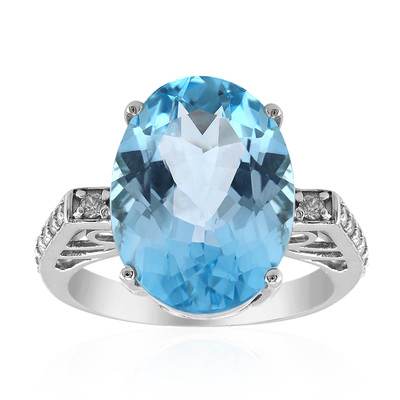 Anillo en plata con Topacio azul cielo