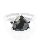 Anillo en plata con Obsidiana Copo de Nieve